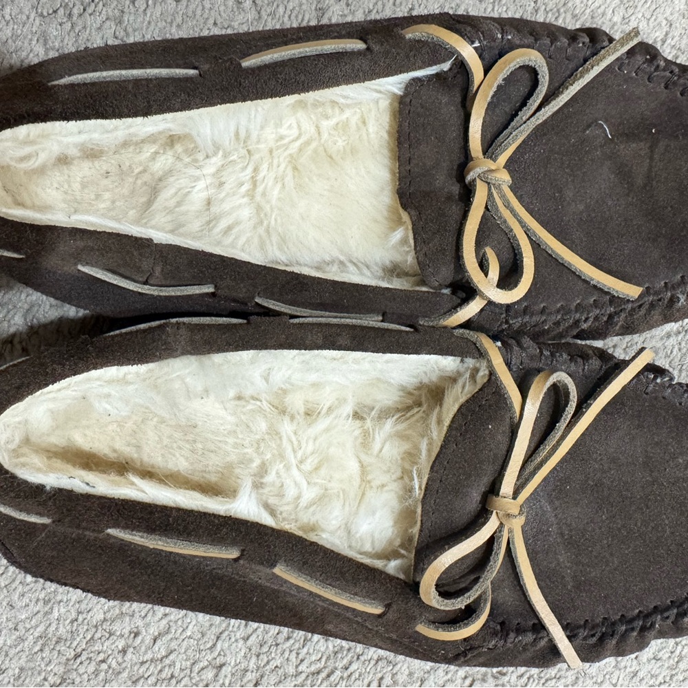 Cozy Brown Suede Moccasins